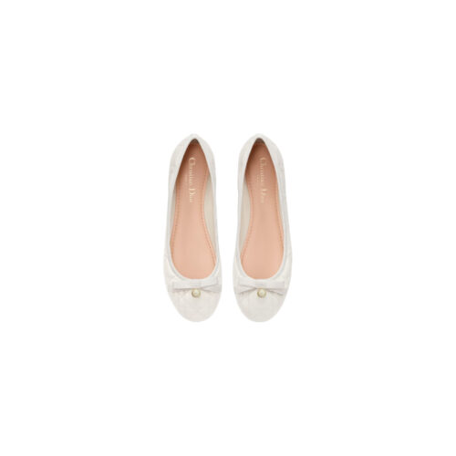 DIOR Ballet Flat Latte Quilted Cannage Calfskin