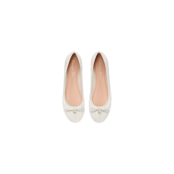 DIOR Ballet Flat Latte Quilted Cannage Calfskin