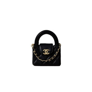 CHANEL 26C Mini Lambskin Quilted Bag Charm in Classic Black