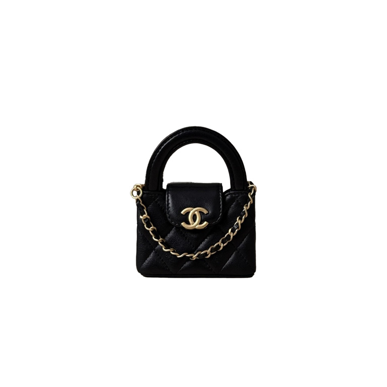 byugu CHANEL 26C Mini Lambskin Quilted Bag Charm in Classic Black