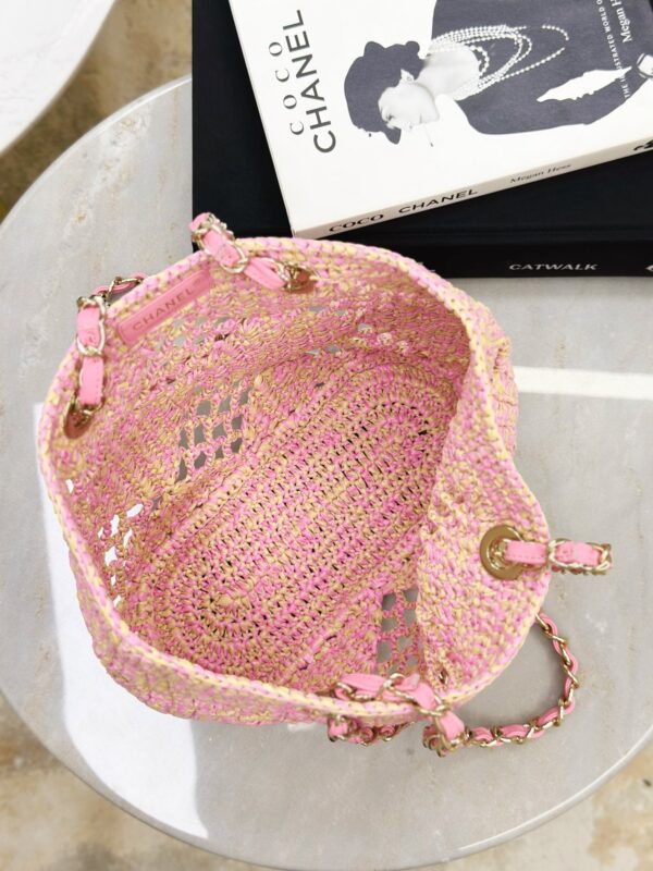 chanel 24a cocobeach collection raffia small tote bag