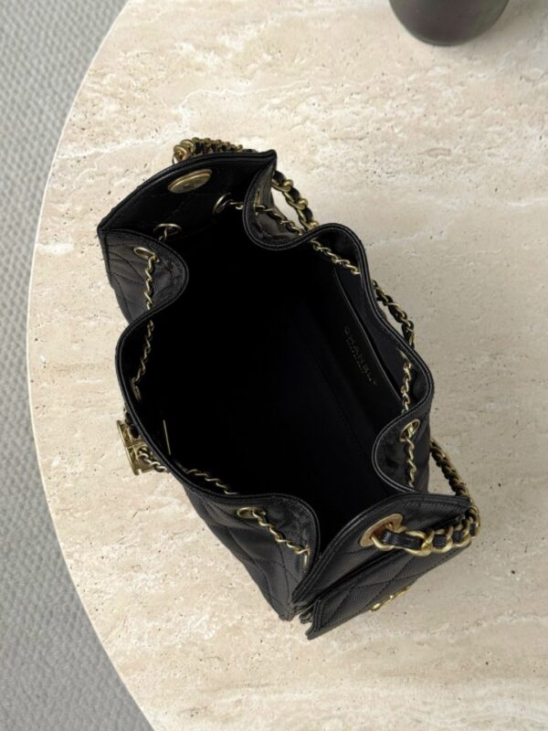 chanel 26c mini hobo bag grained calfskin in black