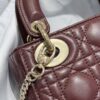 dior mini lady dior bag deep amaranth pearlescent cannage lambskin