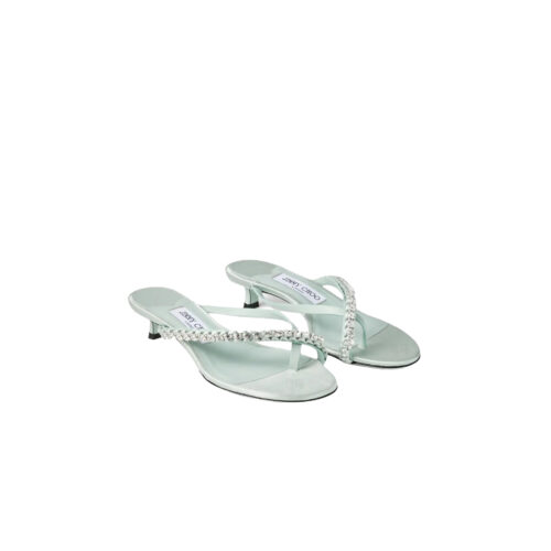JIMMY CHOO Crystal-Embellished Heeled Mules
