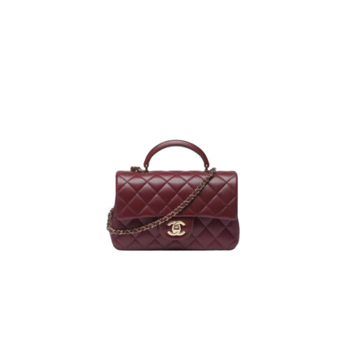 ccufcfv-f CHANEL MINI Classic Handbag With Top Handle Lambskin