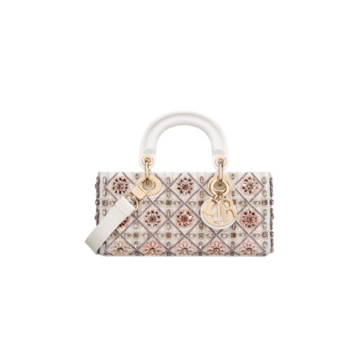 cduqwgqy Small Lady D-joy Tas Flower Cannages Calfskin