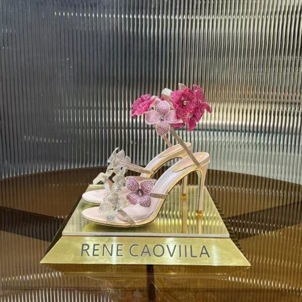 RC 105 crystal-embellished satin sandals