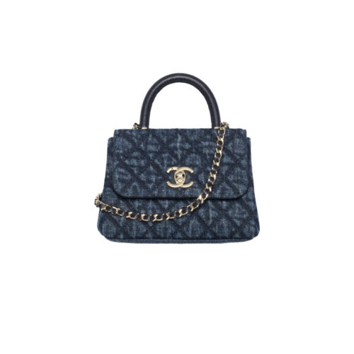 CNANEL Clutch with chain Washed Denim
