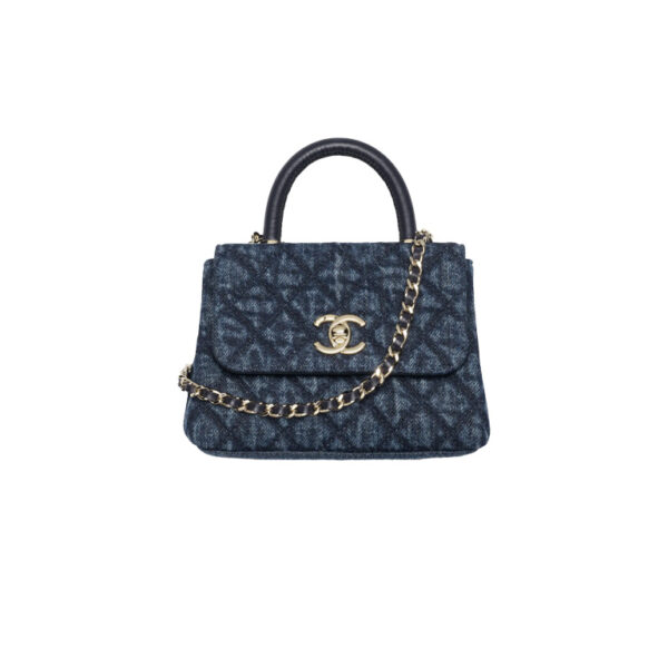 CNANEL Clutch with chain Washed Denim