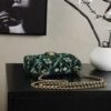 chanel green and black mosaic sequin mini flap bag gold hardware