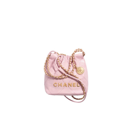 CHANEL MINI Shiny Calfskin Quilted 22bag Pink