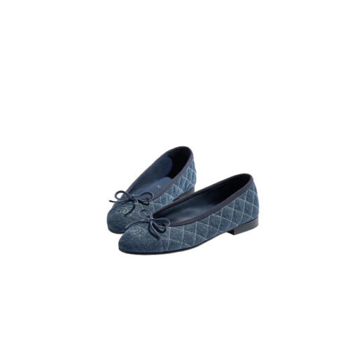 CHANEL Ballet flats Washed Denim Blue