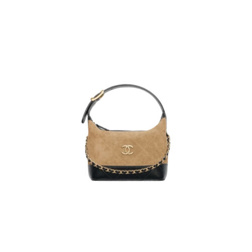 CHANEL Clutch With Chain Suede Calfskin Shiny Lambskin