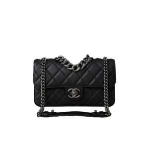 CHANEL Flap Bag Quilted Goatskin Small Black