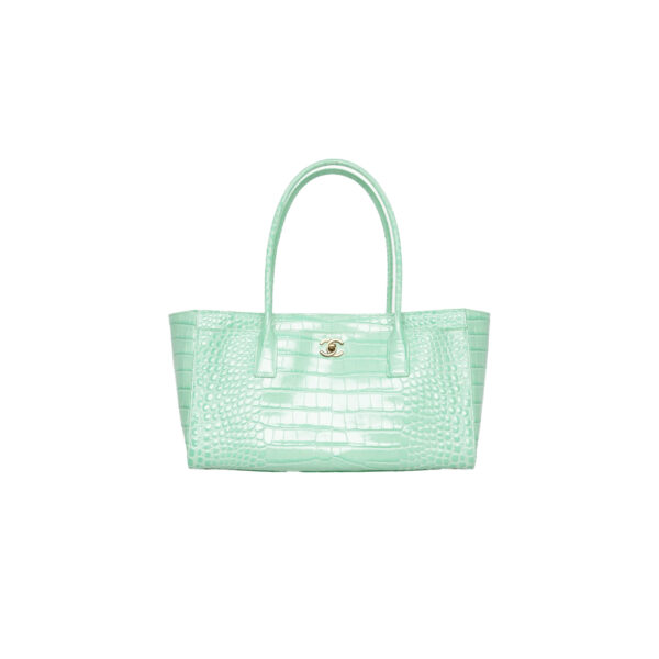 CHANEL Small Shopping Bag Green Crocodile embossed calfskin