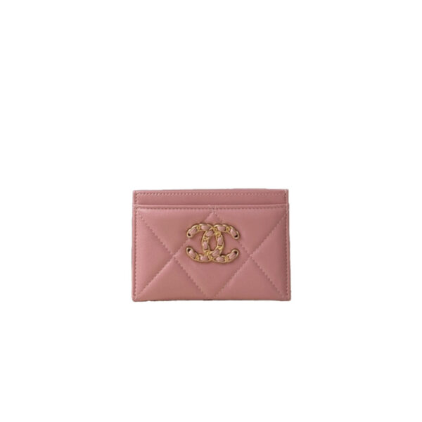 CHANEL Lambskin Quilted 19 Card Holder