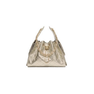 CHANEL 26C 25Bag Caviar leather In Metallic Champagne Gold