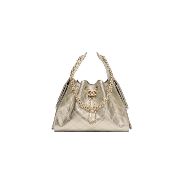 CHANEL 26C 25Bag Caviar leather In Metallic Champagne Gold