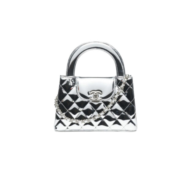 CHANEL Mirror calfskin Kelly Handle Bag