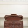 chanel classic vanity with chain braided raffia brown