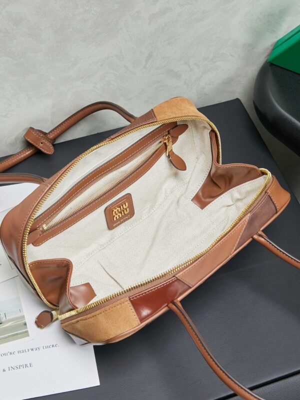 miumiu beau leather patchwork bag