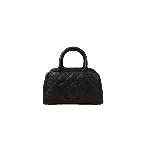 CHANEL Vintage Matelassé Mini Boston Handbag
