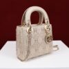 dior champagne gold floral design fully paved with diamonds