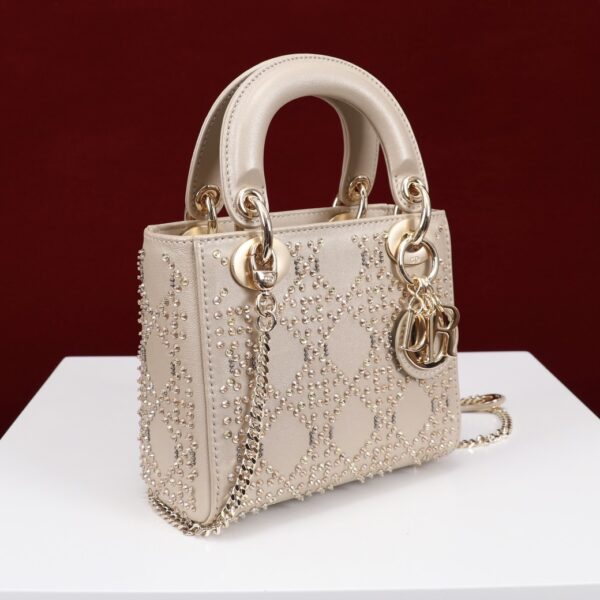 dior champagne gold floral design fully paved with diamonds