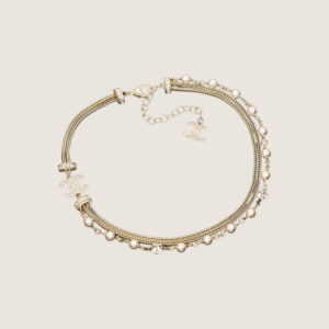 CHANEL Crystal, Imitation Pearl and Gold Metal Double Strand Choker