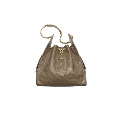 duewhcfwe CHANEL 25Bag Caviar leather In Dark Khaki