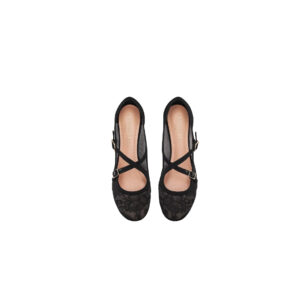 DIOR Very Dior Ballet Flat Transparent Mesh Embroidered with Black Millefiori Motif