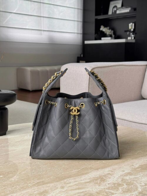 chanel 25bag caviar leather in dark grey