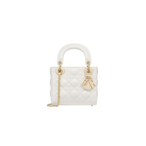 DIOR Mini Lady Dior Bag Latte Pearlescent Cannage Lambskin