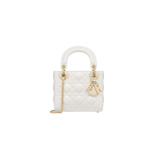 ehufwfw3 DIOR Mini Lady Dior Bag Latte Pearlescent Cannage Lambskin