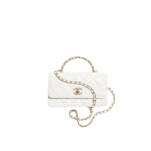 er-fe-fe-w CHANEL Pearl-Embellished WOC Flap Bag