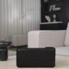 chanel 25bag caflskin in black with charcoal color hardware