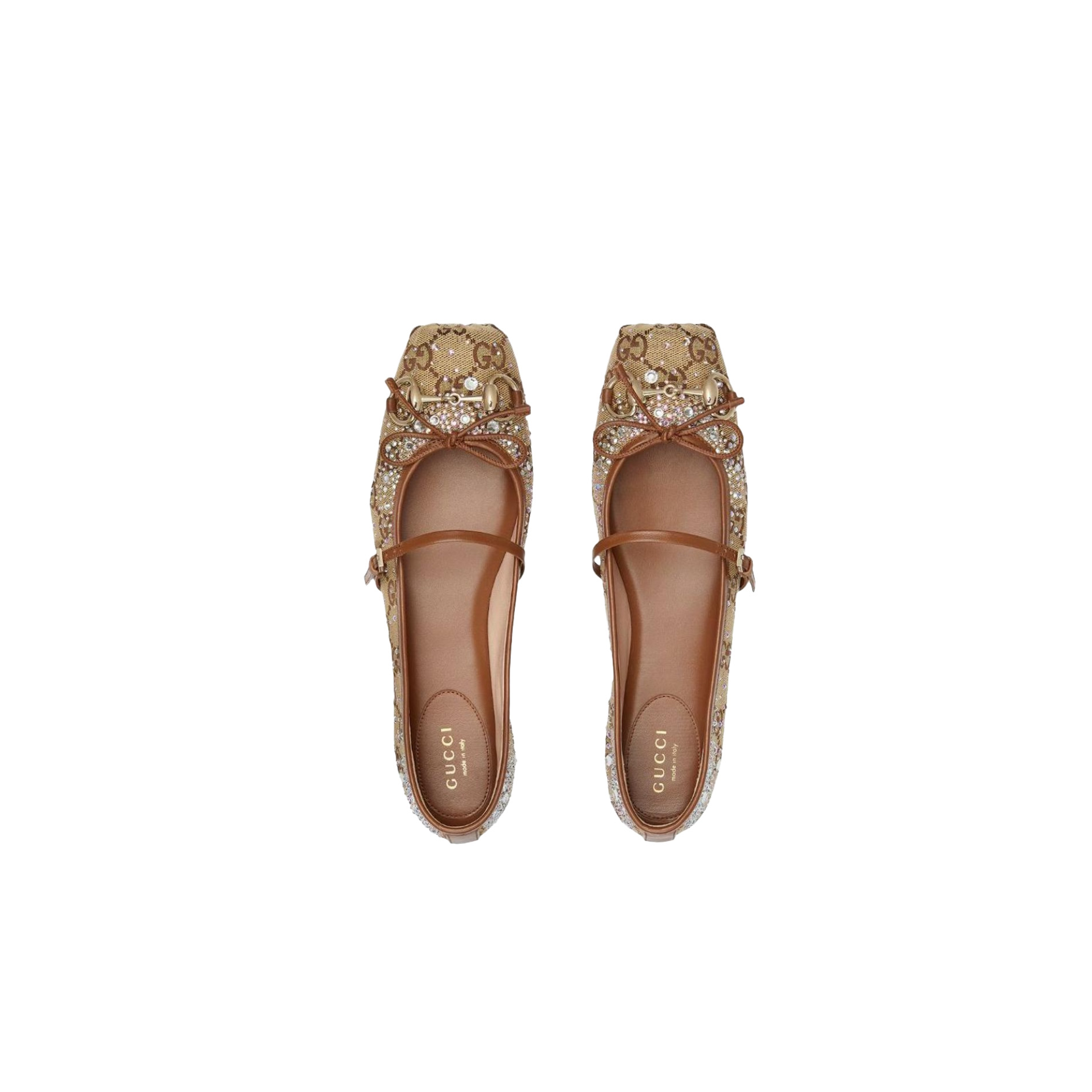 fgvtbyt GUCCI Crystal Horsebit ballet flat