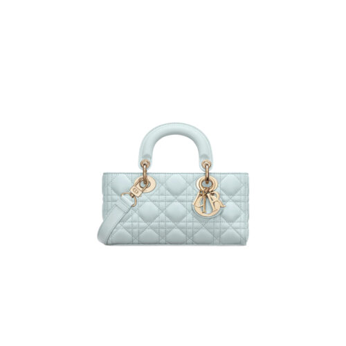 fheruicrfr DIOR Small Lady D-joy Lake Blue Cannage Lambskin