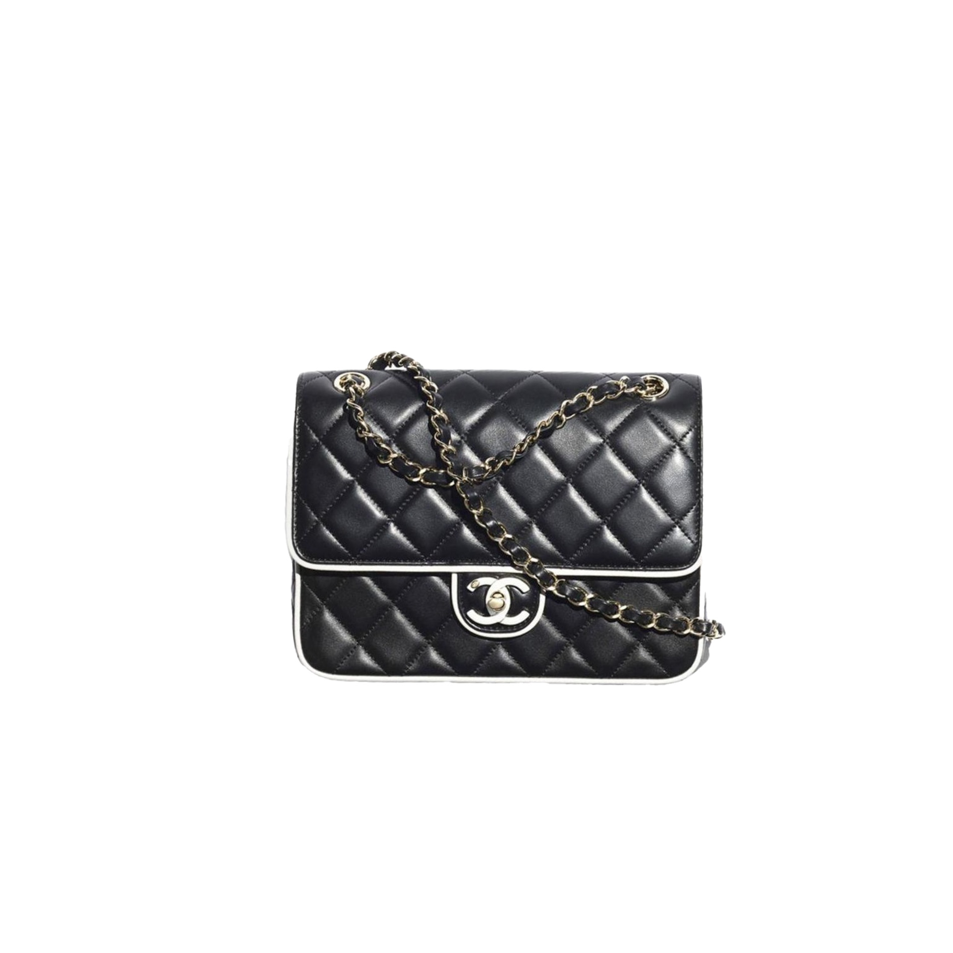g-d-f-r-g CHANEL Flap bag Lambskin black & white