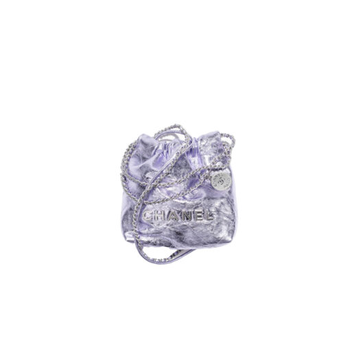 CHANEL Metallic Calfskin Quilted Mini 22bag