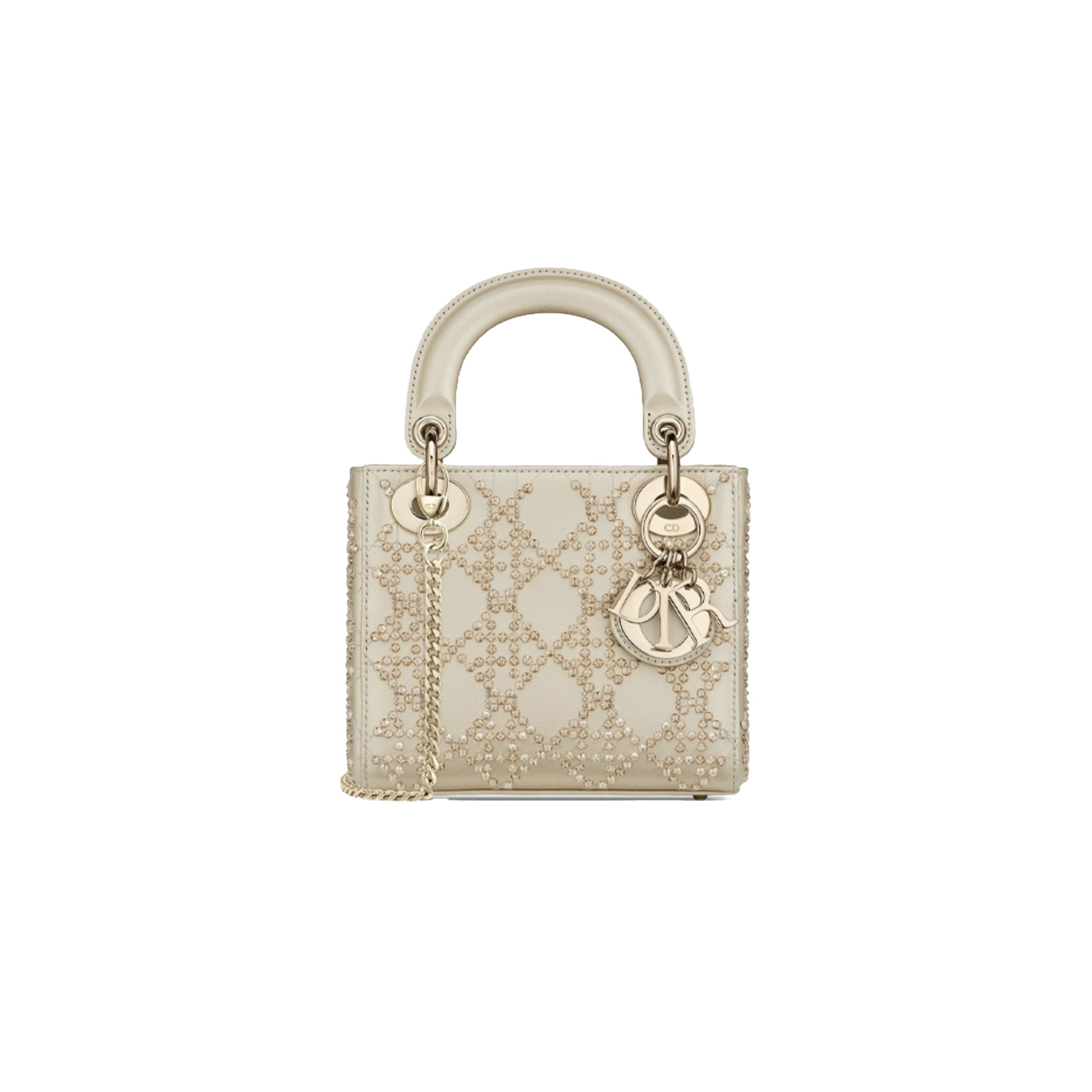 gh-y-r DIOR Champagne Gold Floral Design Fully Paved with Diamonds