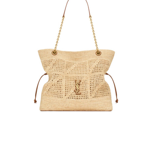 YSL JAMIE SHOPPING in raffia in Beige