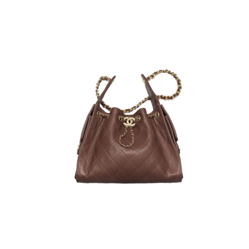 hdeiohcdew CHANEL 25Bag Caviar leather In Dark Brown