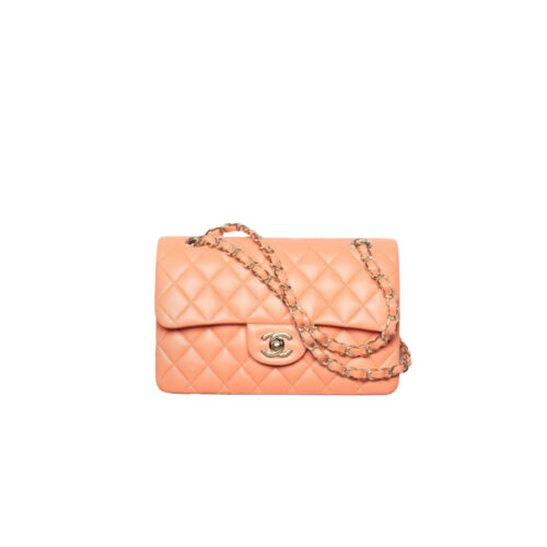 CHANEL Lambskin Classic Flap Light Orange