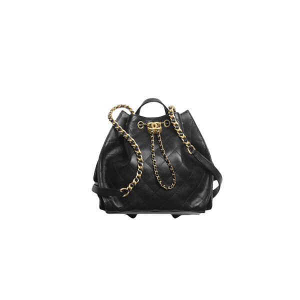 CHANEL 25Bag Black Backpack Caviar Leather