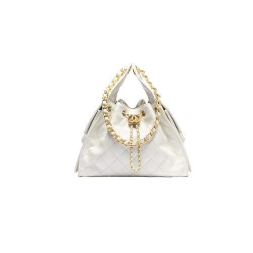 hweolcw CHANEL 25P Hobo Bag Caviar leather In White