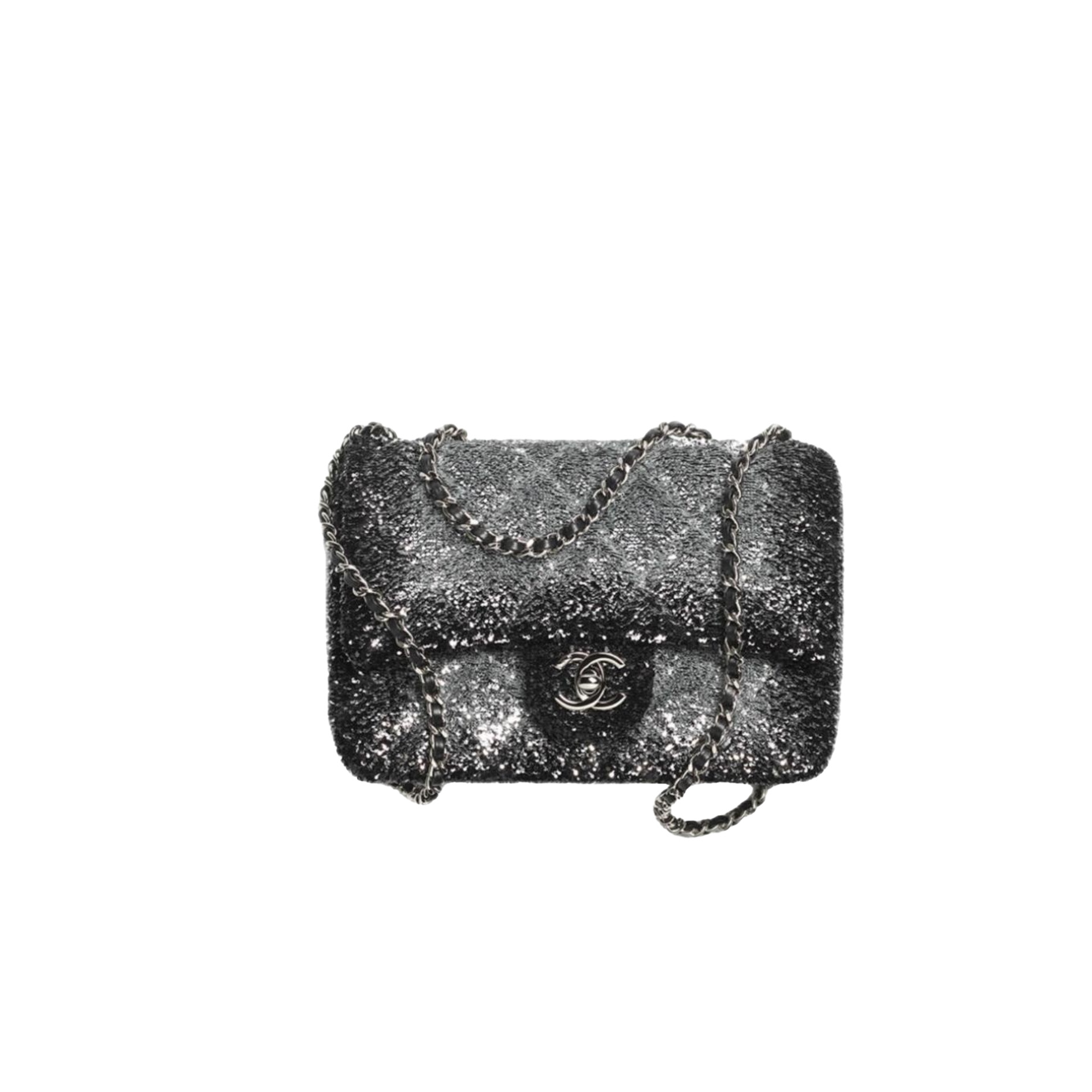 hythbth CHANEL Flag Bag Quilted Gradient Sequins & Ruthenium-Finish Metal