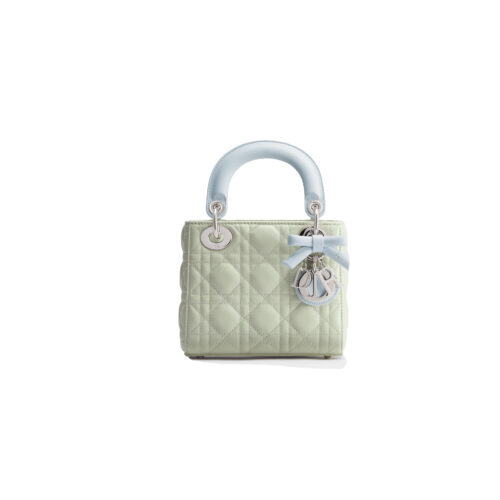 Mini Lady Dior Bag with Chain Two-Tone Green and Blue Cannage Lambskin
