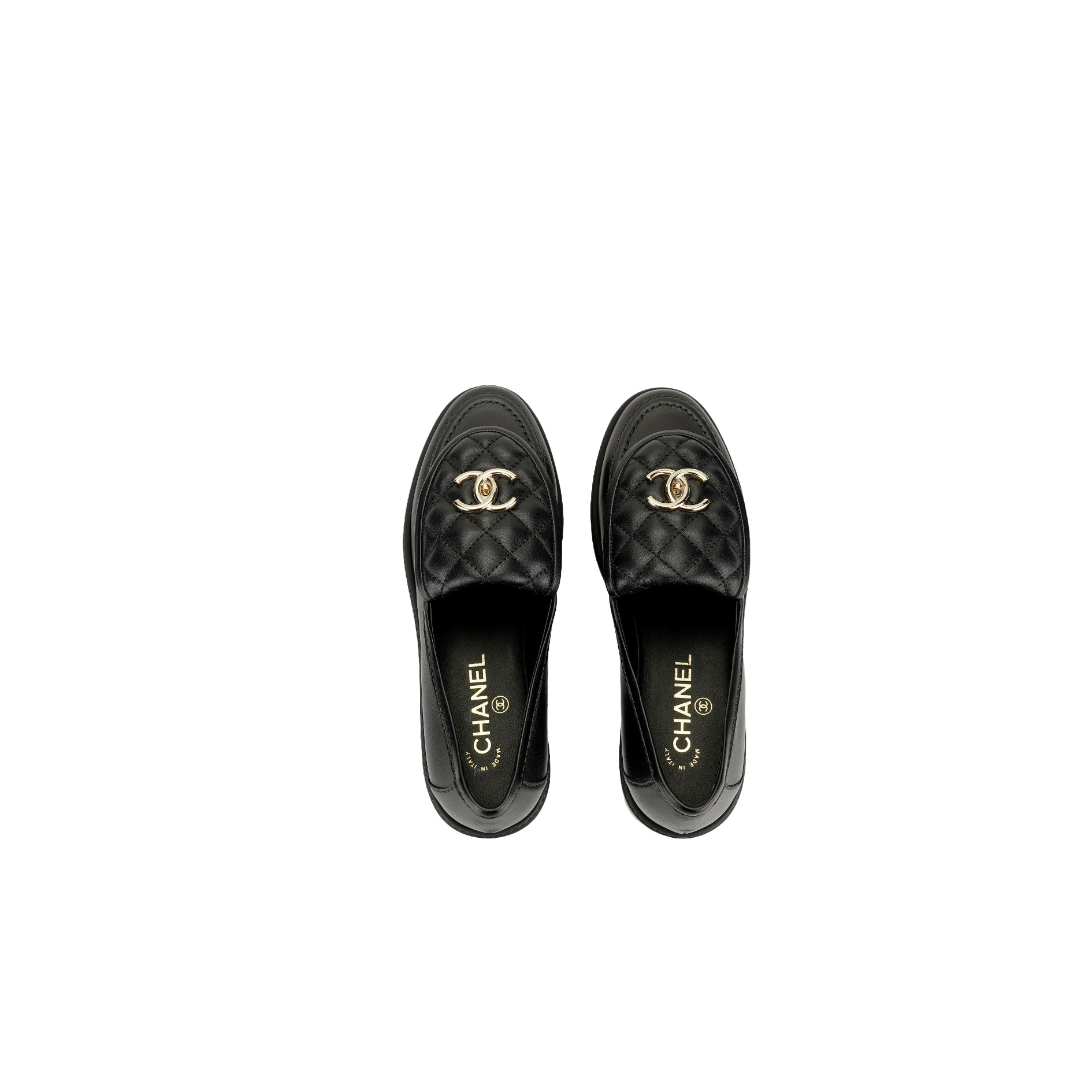 jdeiwlhdfwl CHANEL Lambskin Quilted CC Turnlock Loafers