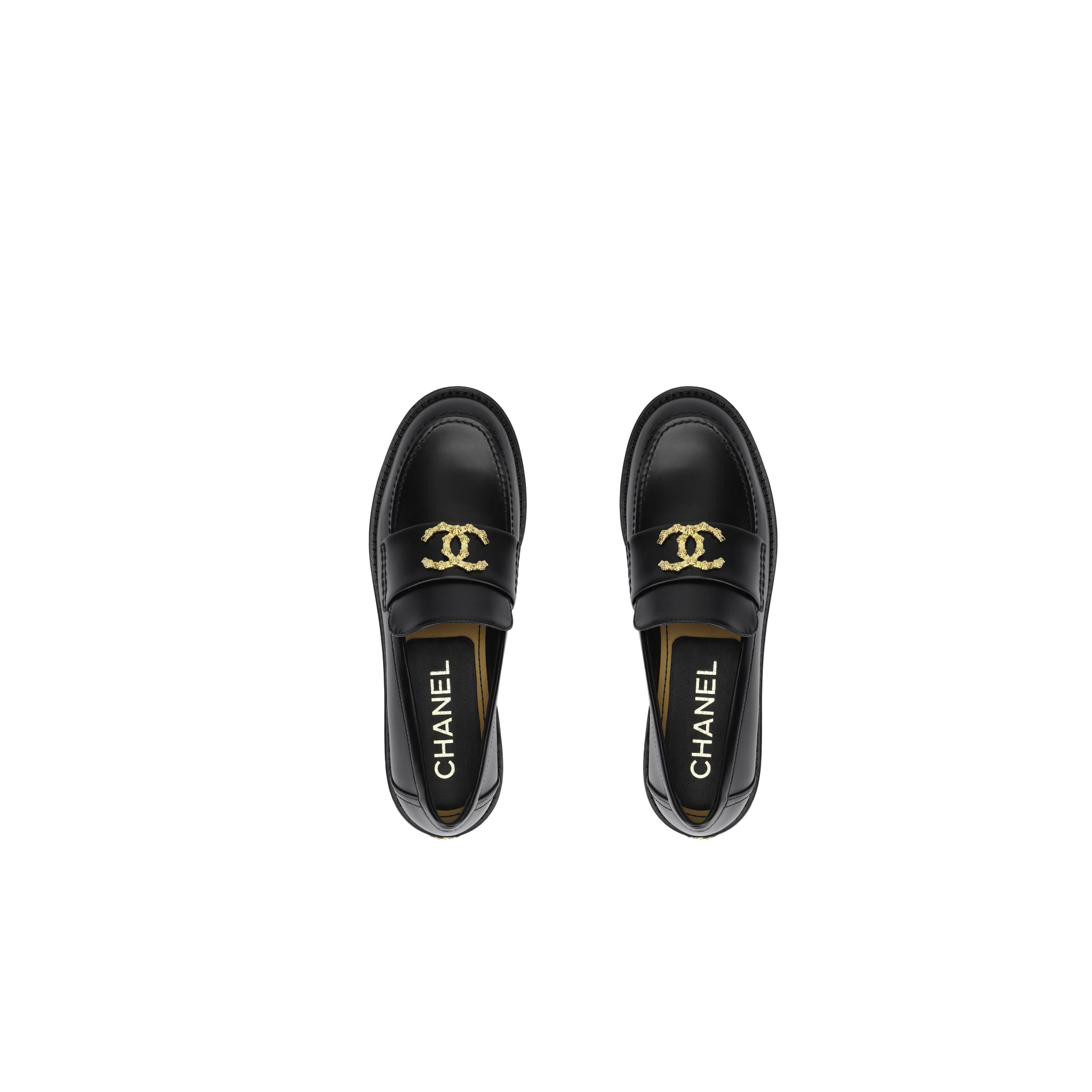 jewlifjwc CHANEL 24S Cowhide Leather Versatile Loafers Black